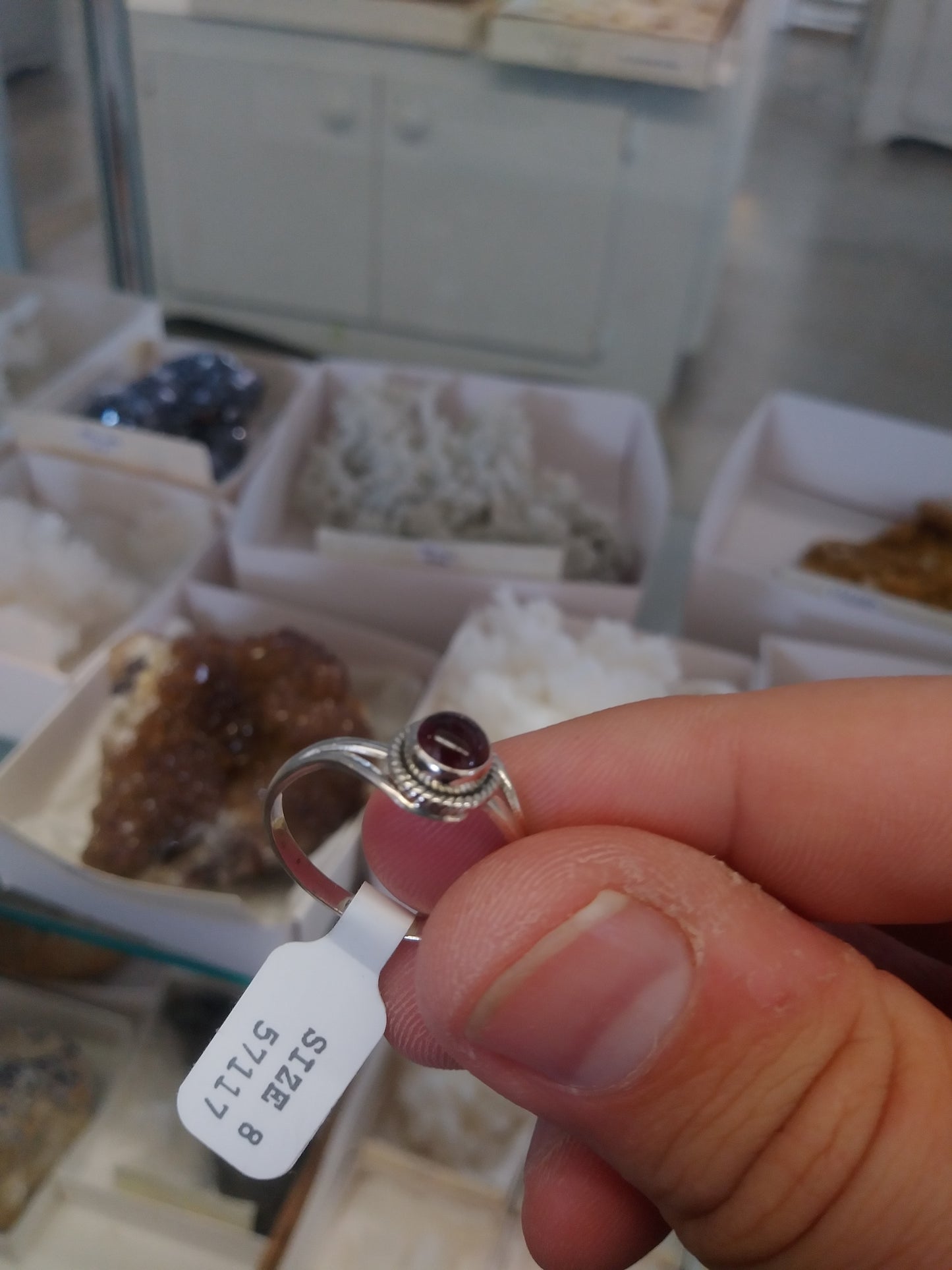 Exquisite Garnet Ring in Sterling Silver Size 8