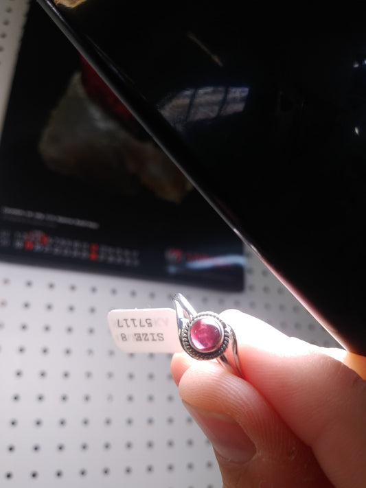 Exquisite Garnet Ring in Sterling Silver Size 8