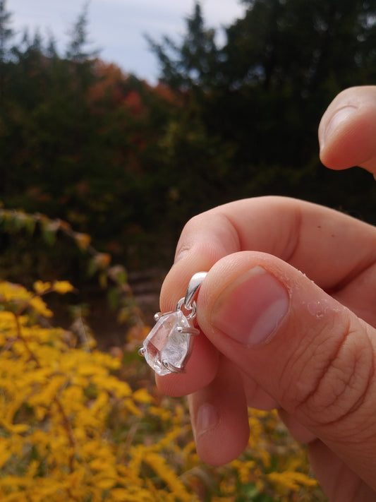 Herkimer Diamond Pendant Set In Sterling Silver