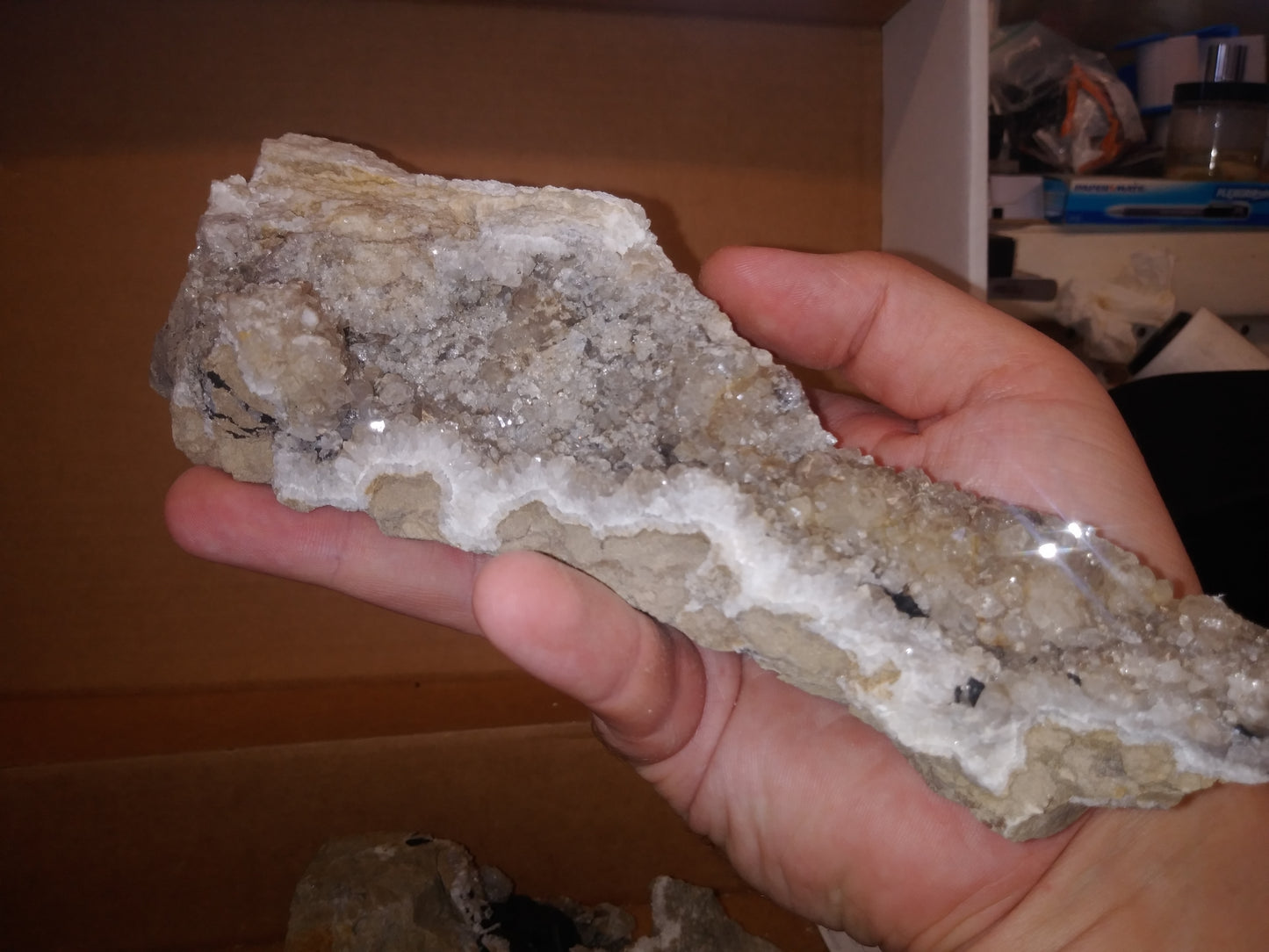 Quartz With Minor Anthraxolite From Herkimer New York