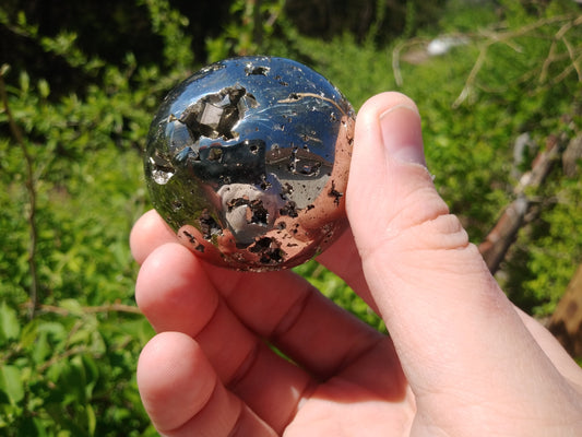 Pyrite Sphere With Pyrite Cubes