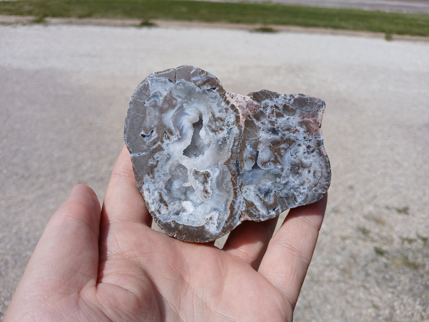 Polished Drusy Mist Geode Half