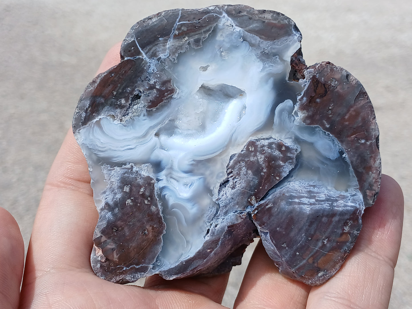 Sad Bird Drusy Mist Geode Half