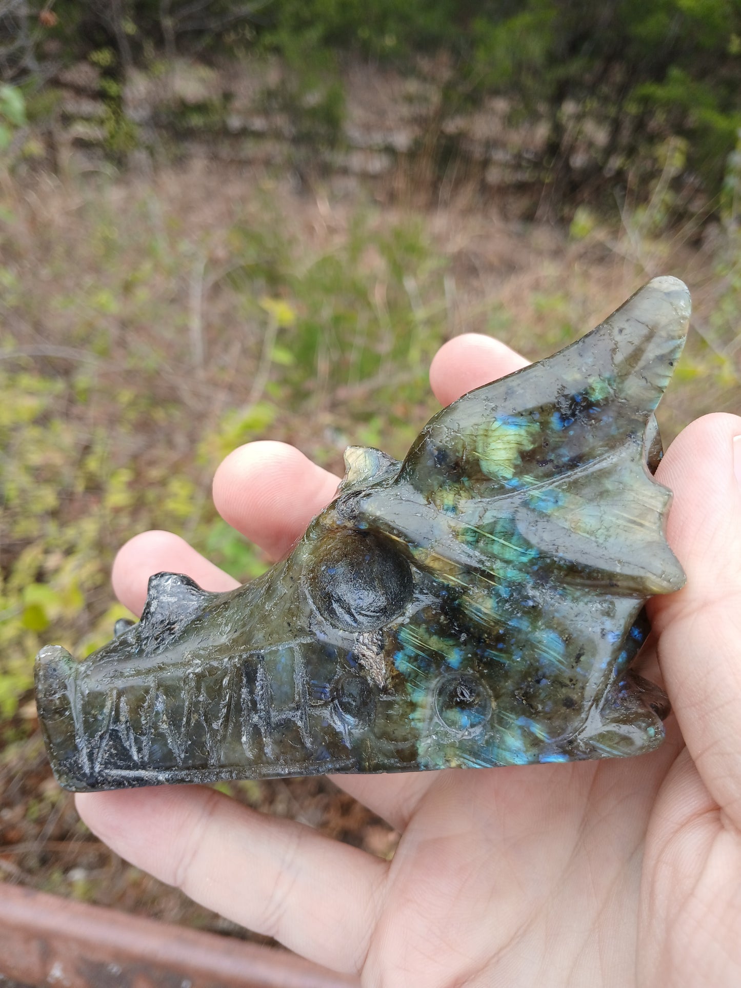 Labradorite Dragon Head