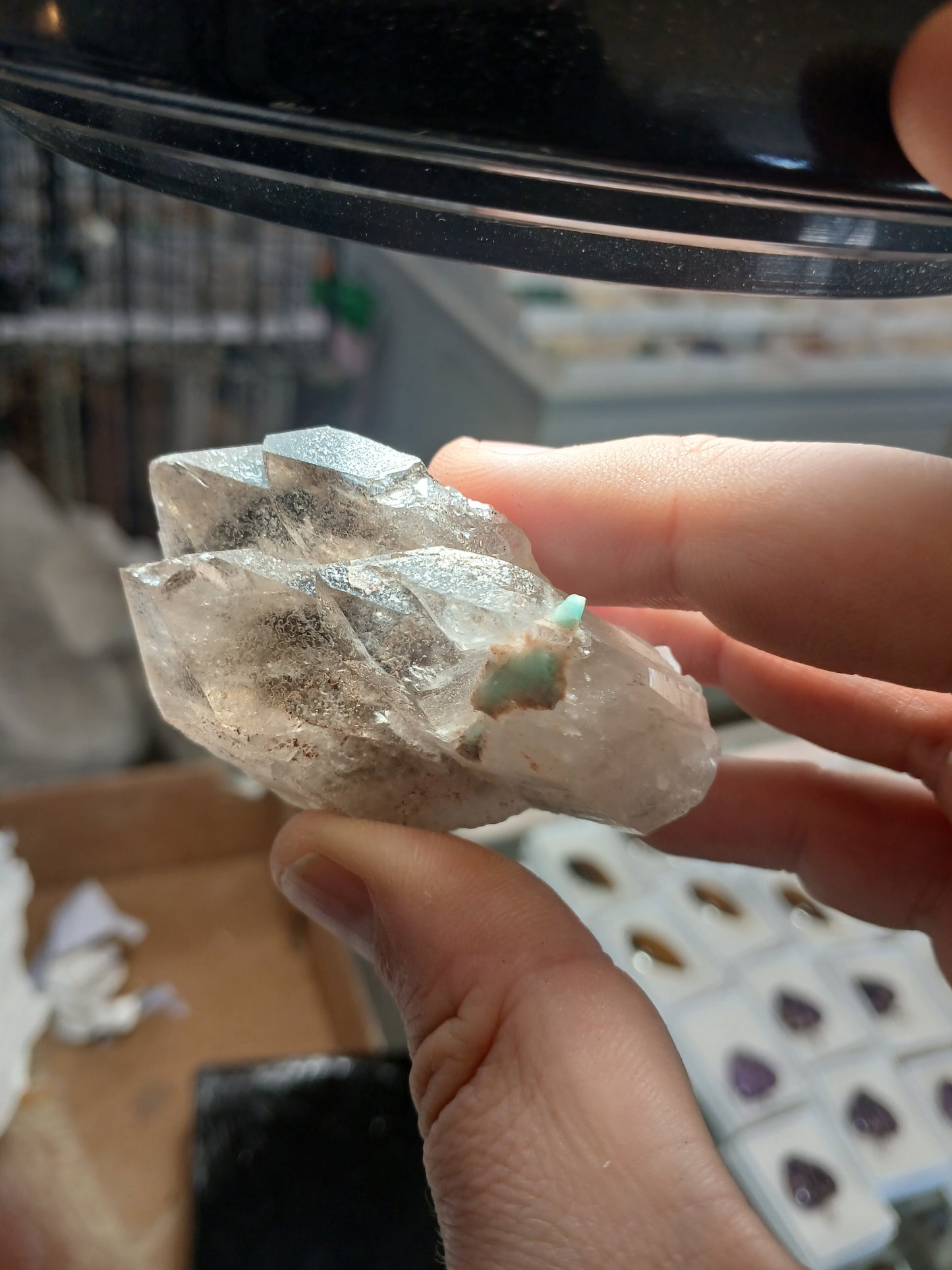 Hematite Included Smoky Quartz Cluster