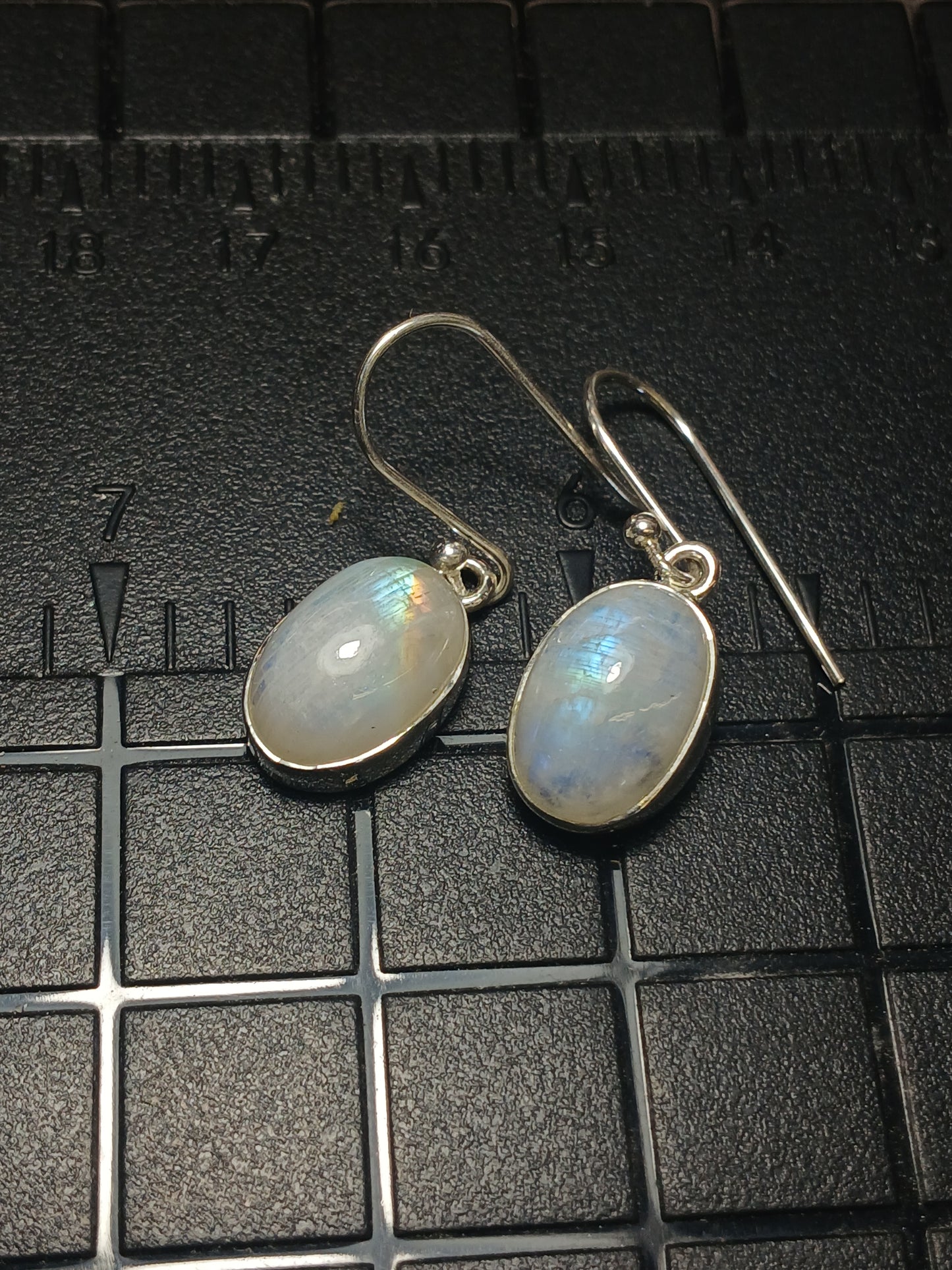Rainbow Moonstone in .925 Sterling Earrings