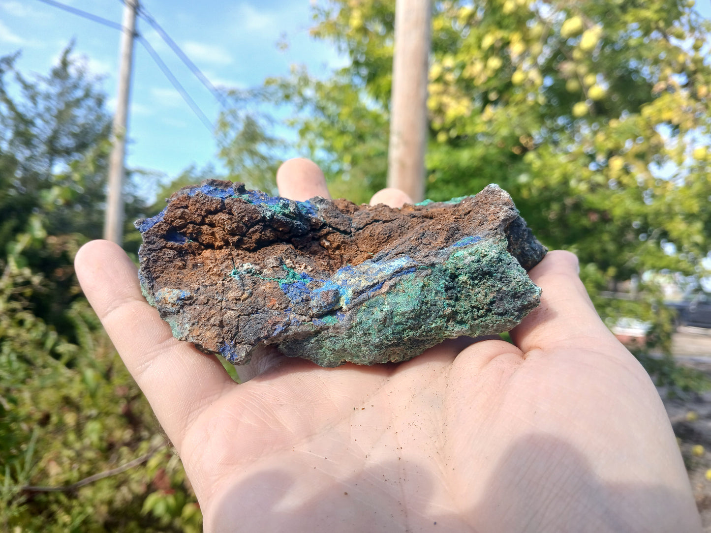 Copper Ore - Malachite, Azurite, Chrysocolla on Limonitic Gossan