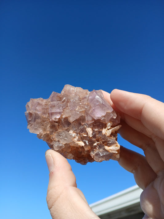 Fluorite with Barite and Calcite - New Mexico
