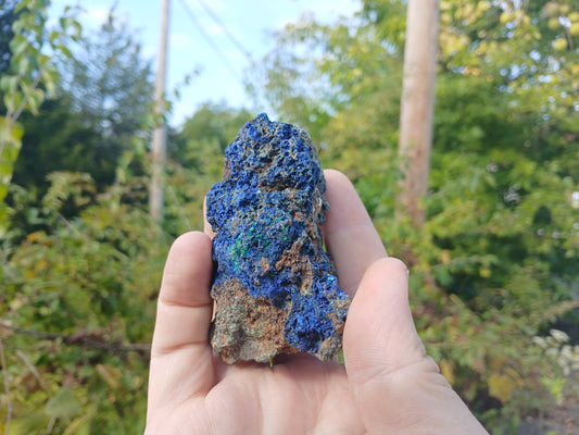 Copper Ore - Malachite, Azurite, Chrysocolla on Limonitic Gossan