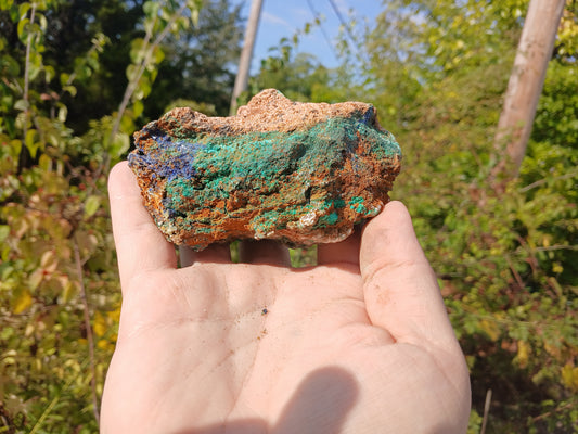 Copper Ore - Malachite, Azurite, Chrysocolla on Limonitic Gossan