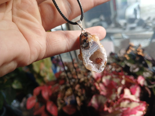 Geode Half Pendant - Corded