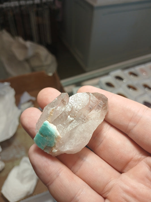Pale Smoky Quartz With Amazonite