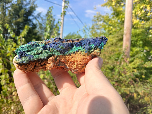 Copper Ore - Malachite, Azurite, Chrysocolla on Limonitic Gossan