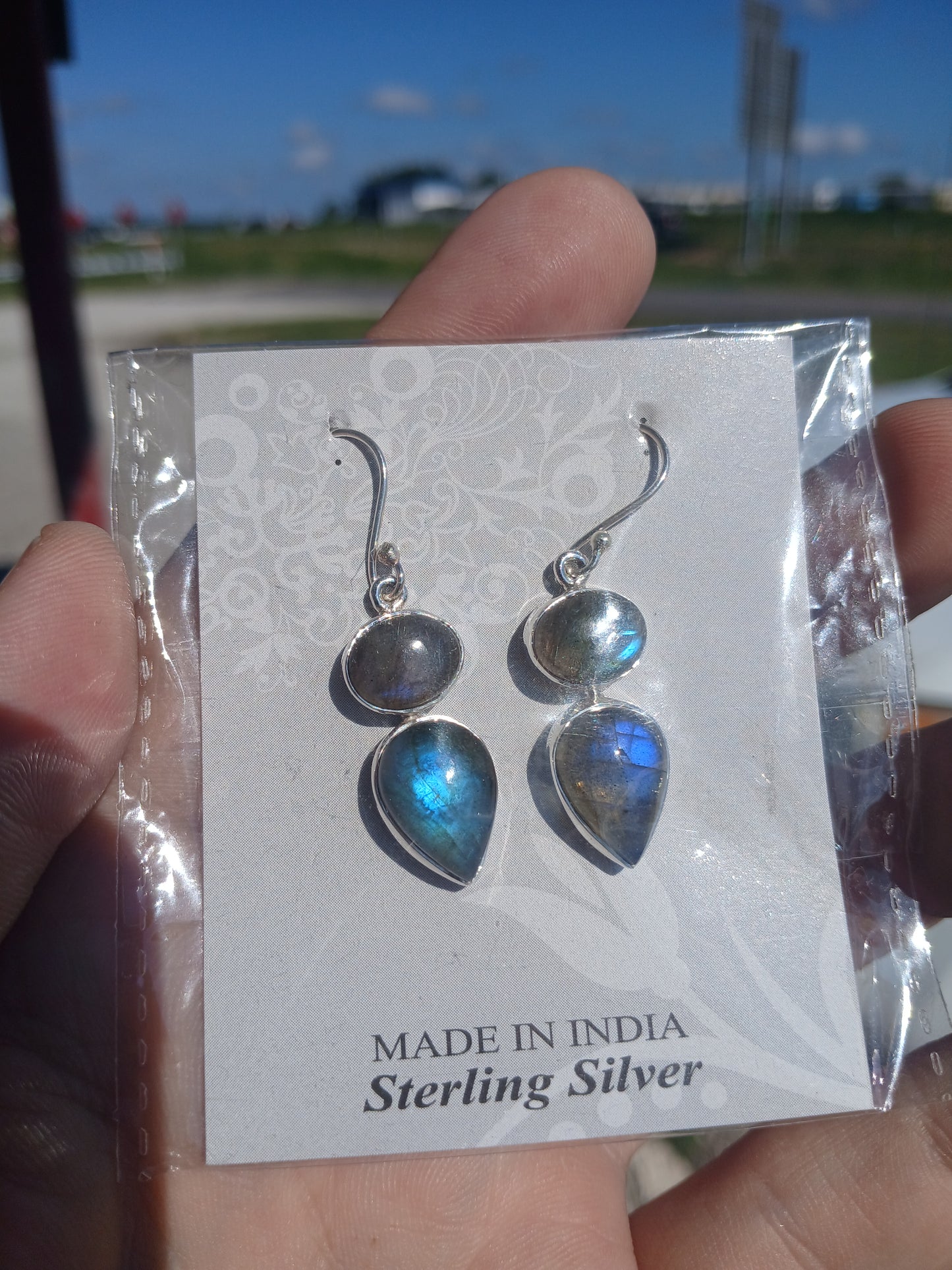 Labradorite Earrings in Sterling Silver