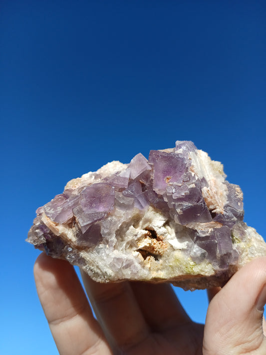 Fluorite with Barite, Quartz, and Calcite - New Mexico