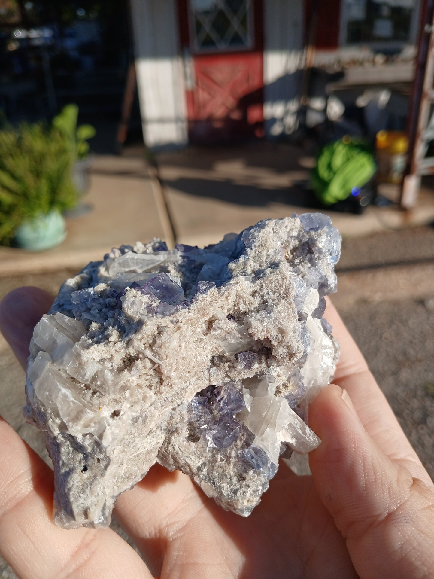 Fluorite with Barite, Quartz, and Calcite - New Mexico