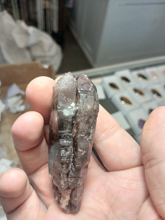 Smoky Quartz - Twins with Hematite