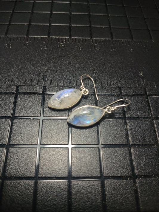 Rainbow Moonstone in .925 Sterling Earrings