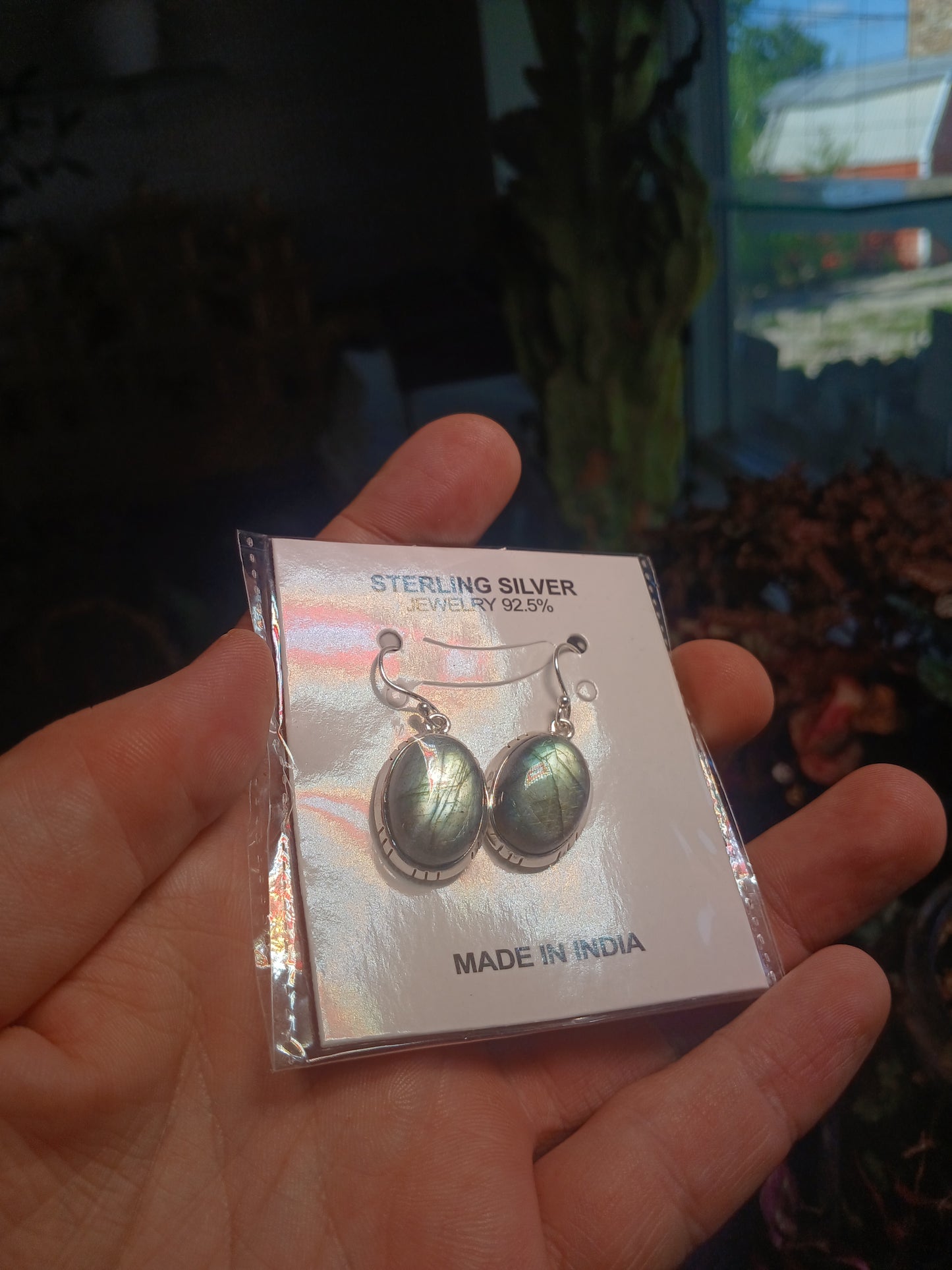 Labradorite Earrings in Sterling Silver