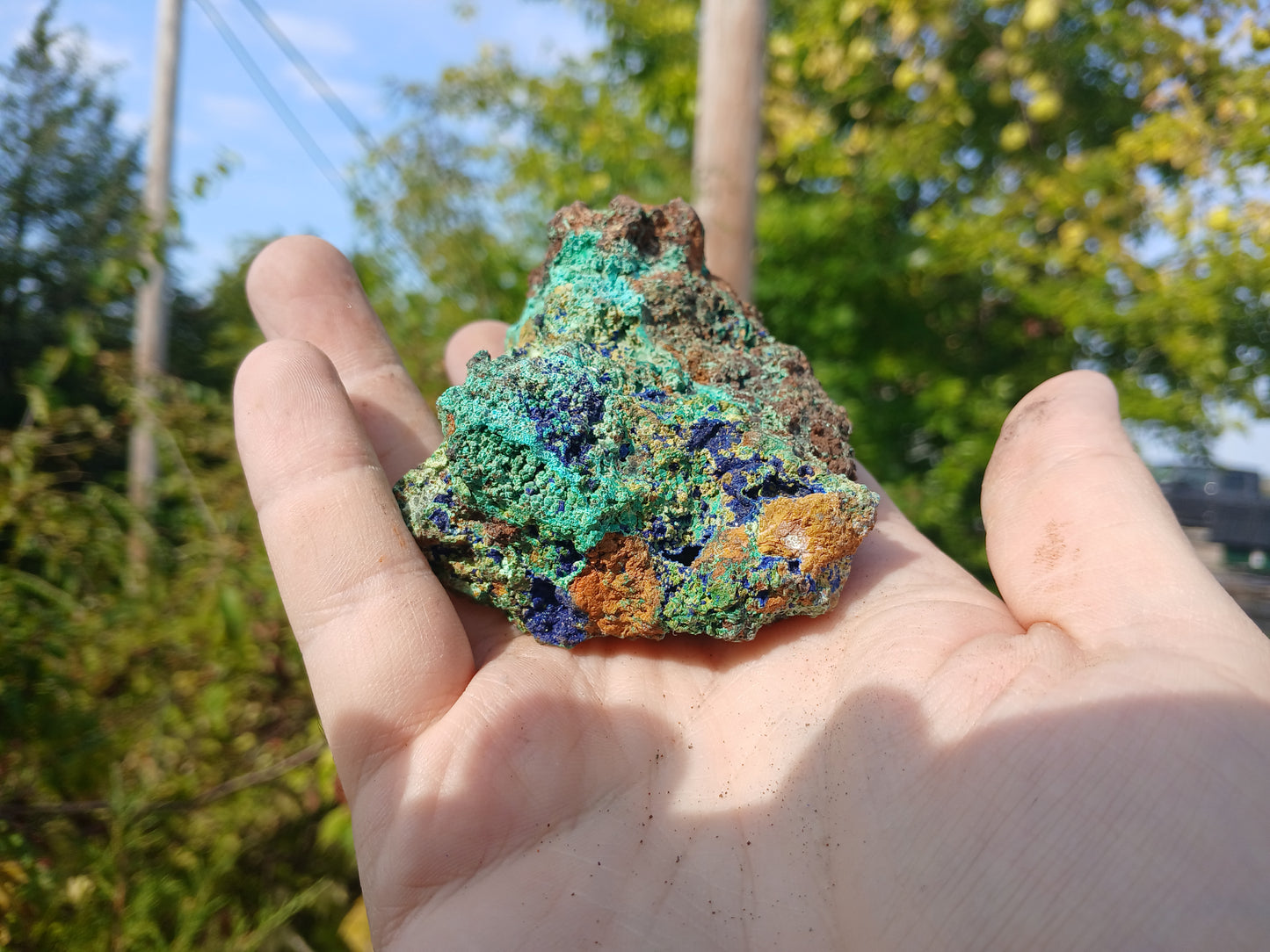 Copper Ore - Malachite, Azurite, Chrysocolla on Limonitic Gossan
