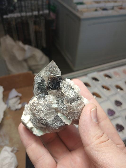 Smoky Quartz With Amazonite and Cleavelandite