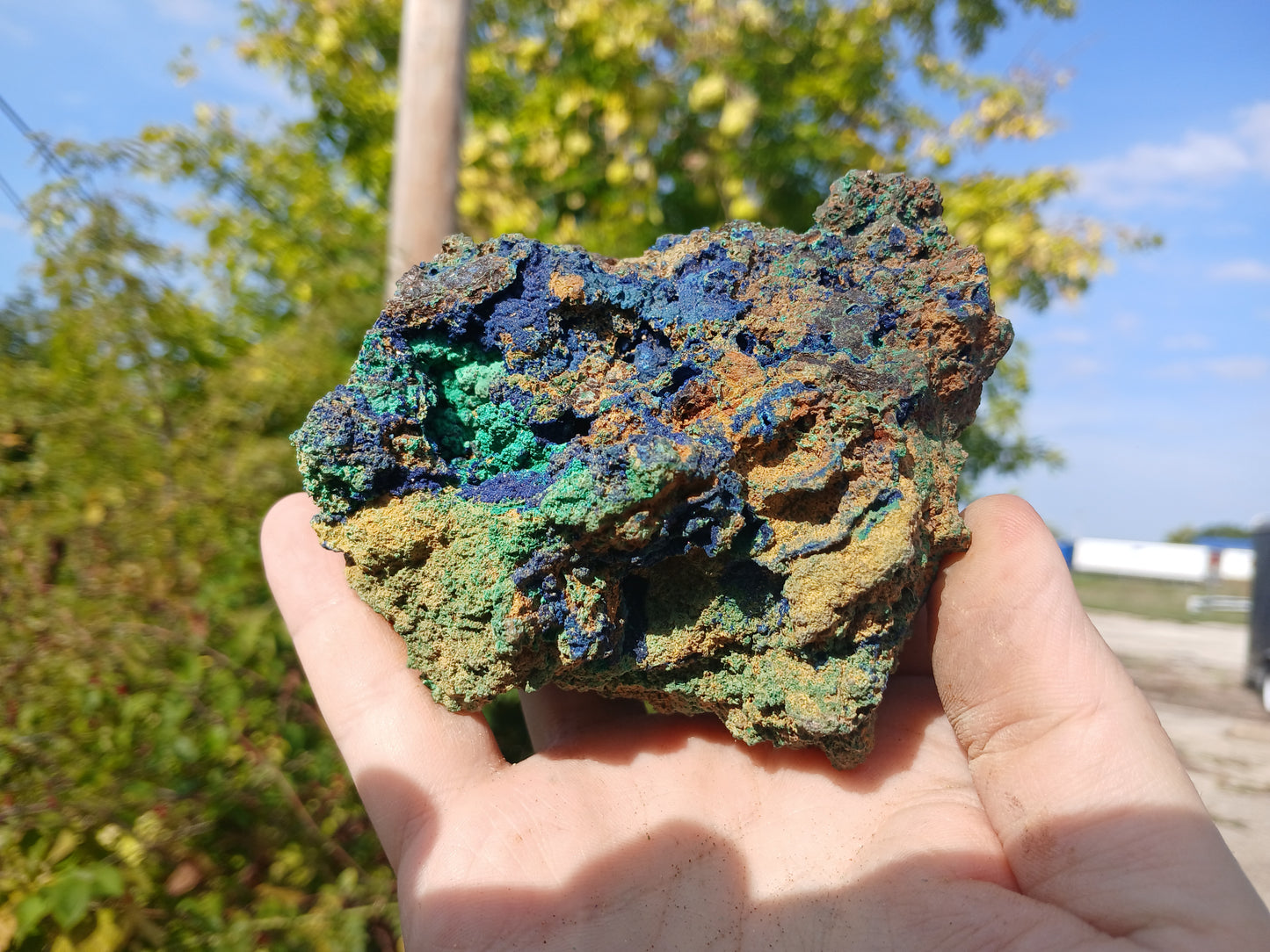 Copper Ore - Malachite, Azurite, Chrysocolla on Limonitic Gossan