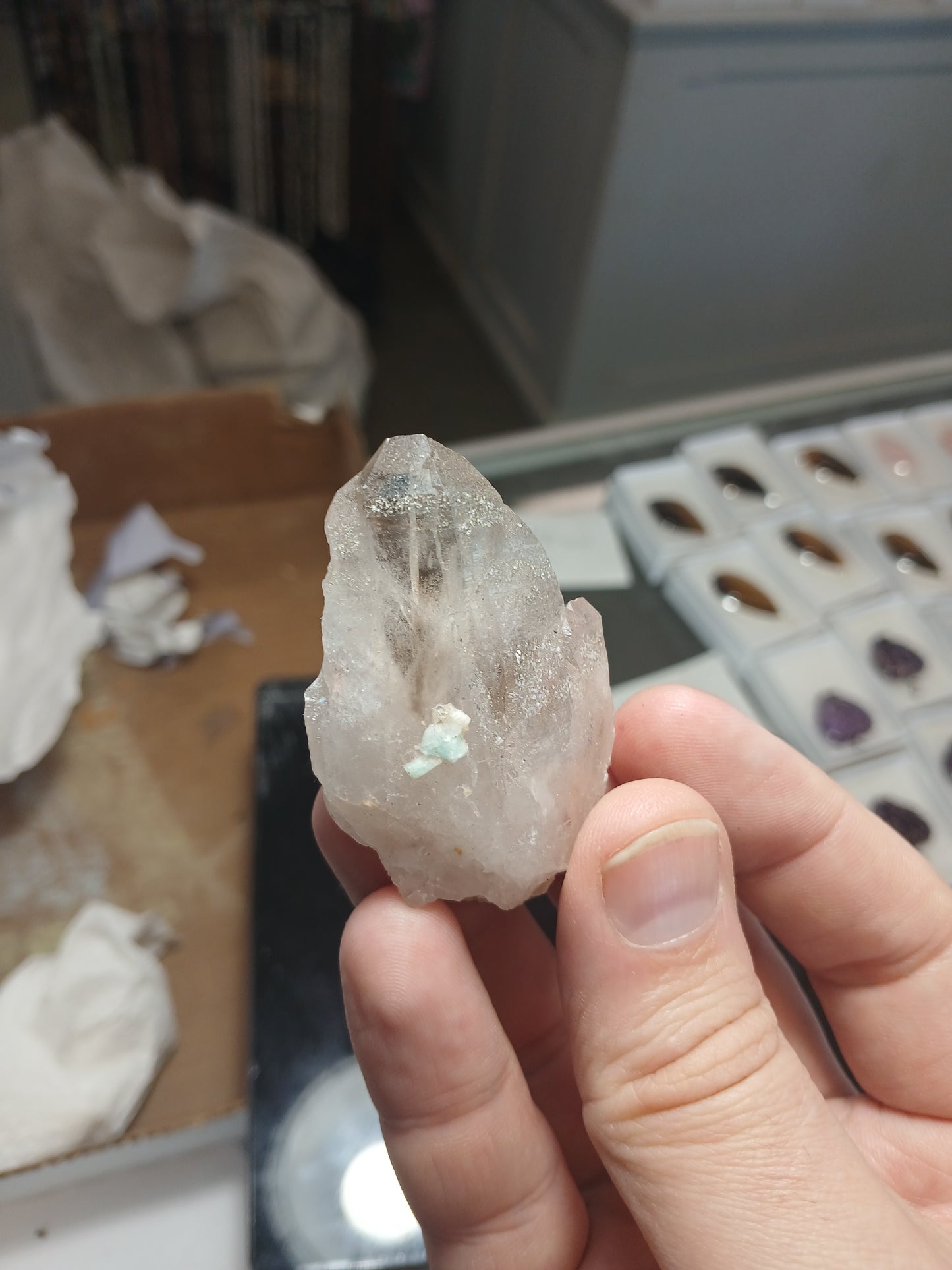 Pale Smoky Quartz With Amazonite