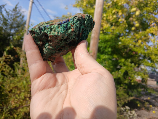 Copper Ore - Malachite, Azurite, Chrysocolla on Limonitic Gossan