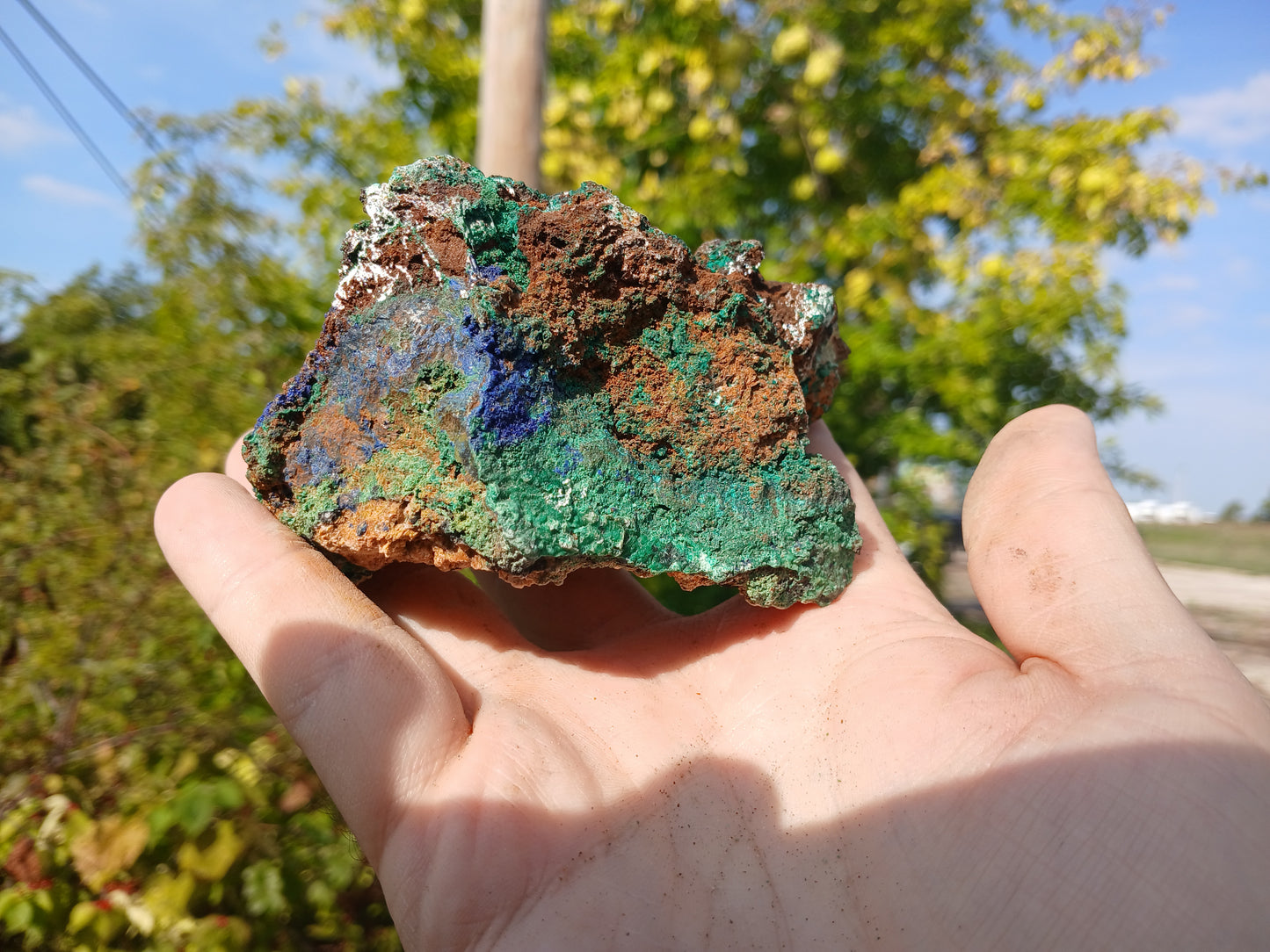 Copper Ore - Malachite, Azurite, Chrysocolla on Limonitic Gossan