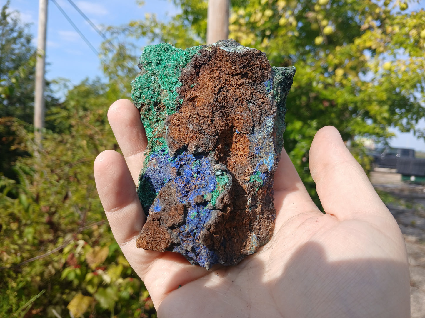 Copper Ore - Malachite, Azurite, Chrysocolla on Limonitic Gossan