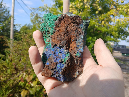 Copper Ore - Malachite, Azurite, Chrysocolla on Limonitic Gossan