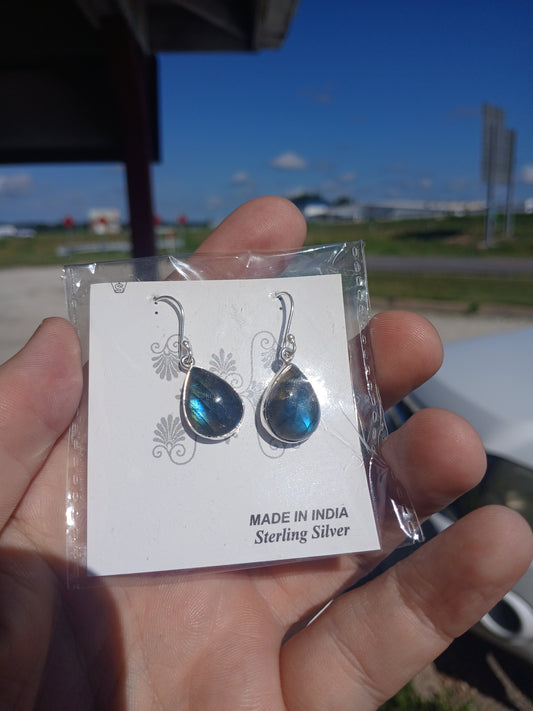 Labradorite Earrings in Sterling Silver