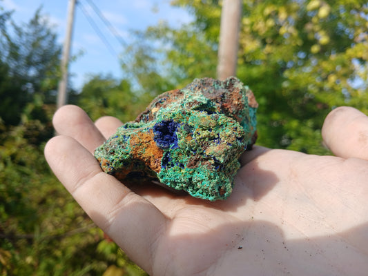 Copper Ore - Malachite, Azurite, Chrysocolla on Limonitic Gossan