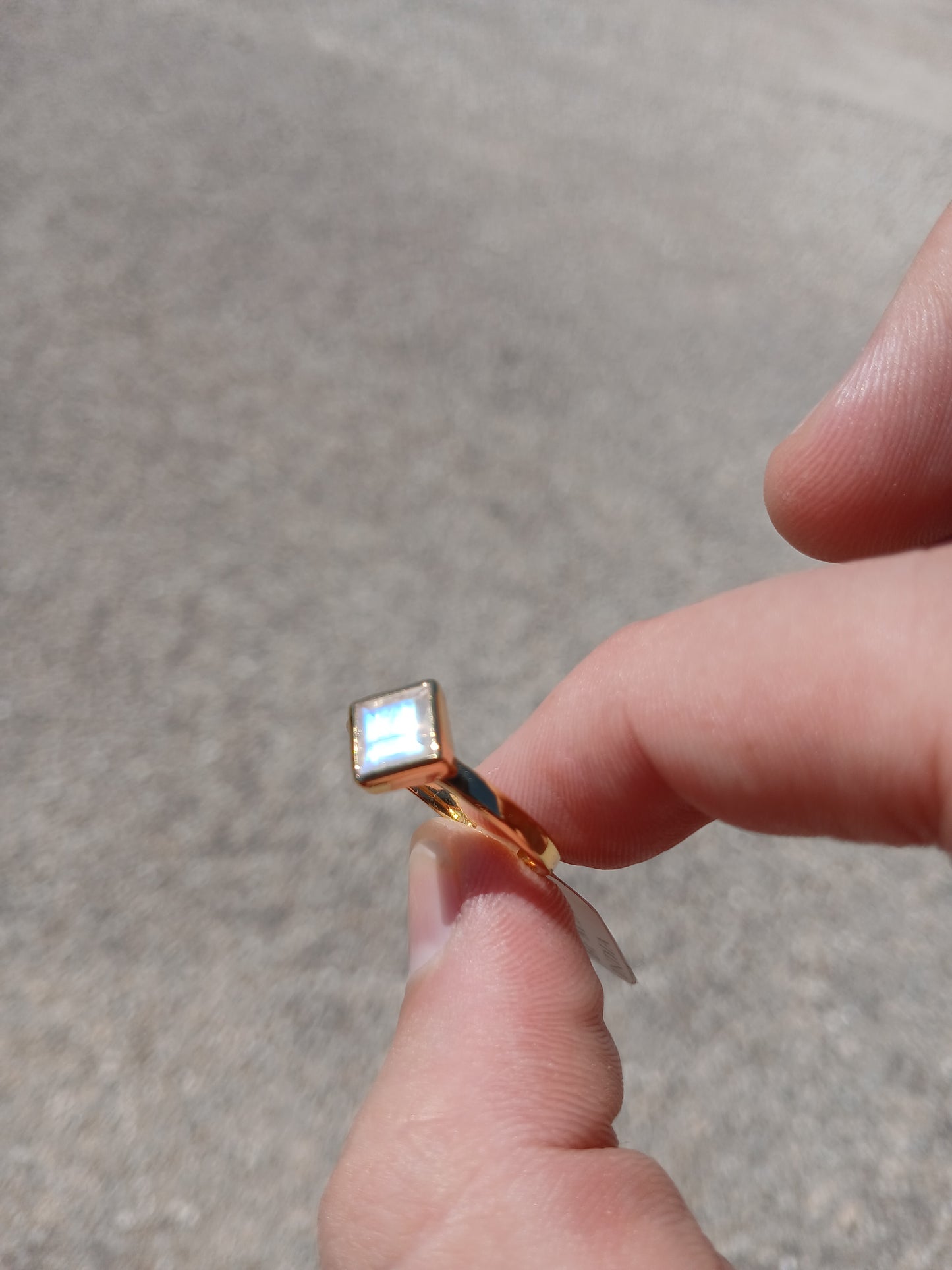18k Vermeil Gold "Rainbow Moonstone" Ring