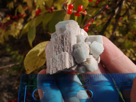 White Capped Amazonite Crystals