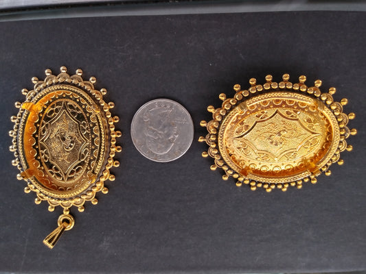 Gold Plated Pendant and Pin Blank Combo