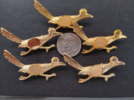 Gold Plated Roadrunner Pin Blanks (5pcs)