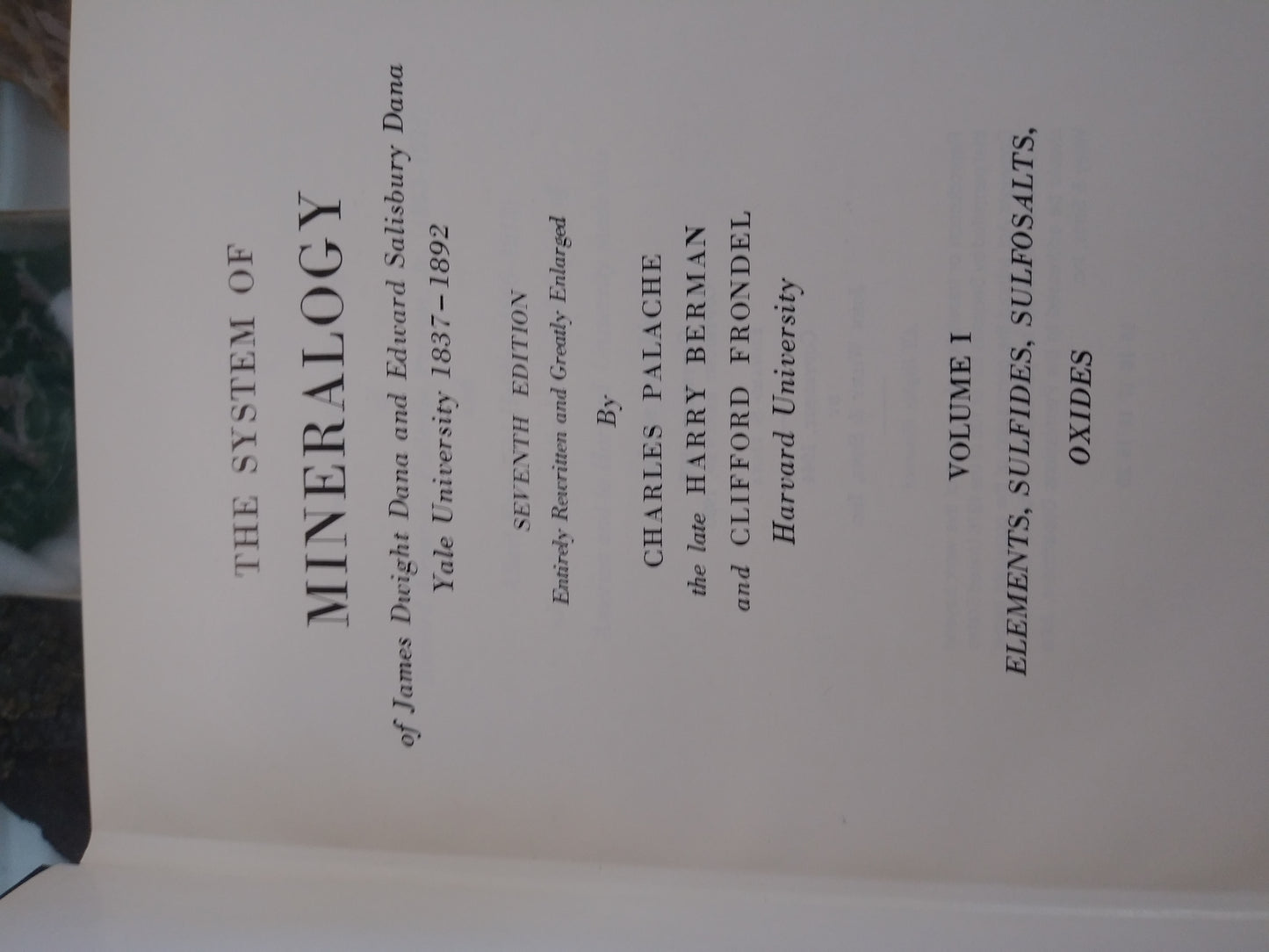 *Complete Set* Dana's System of Mineralogy 7th Edition