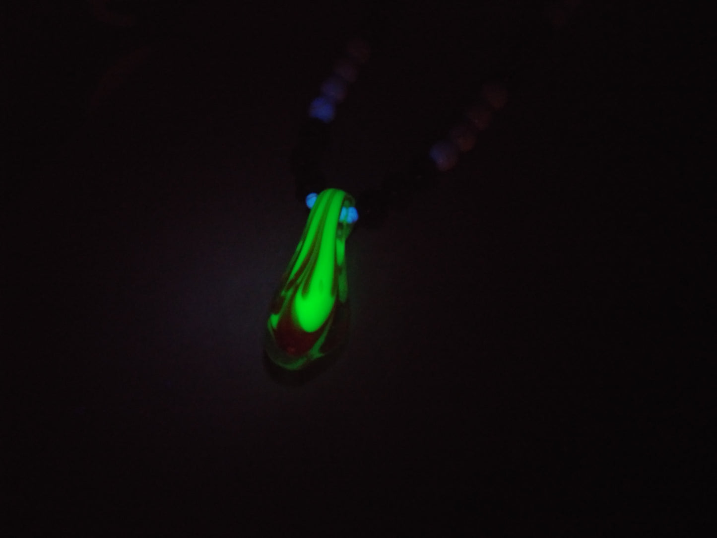 Fluorescent Blown Glass Flame Pendant