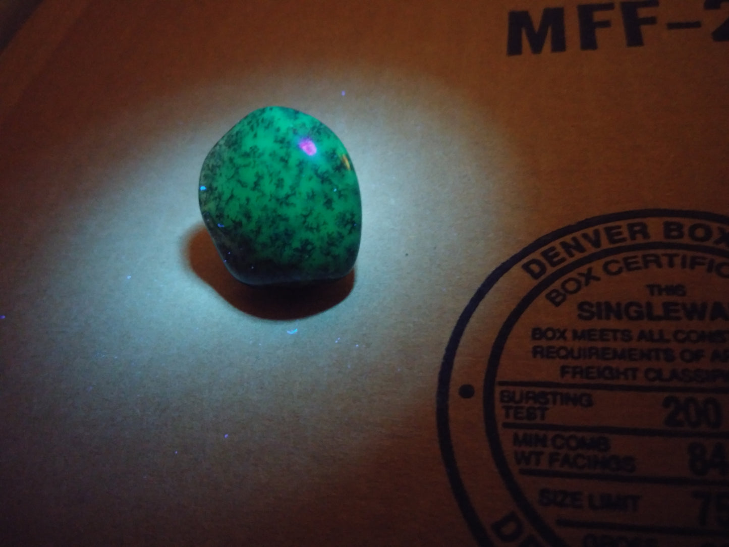 Fluorescent Moss Agate Tie Tack