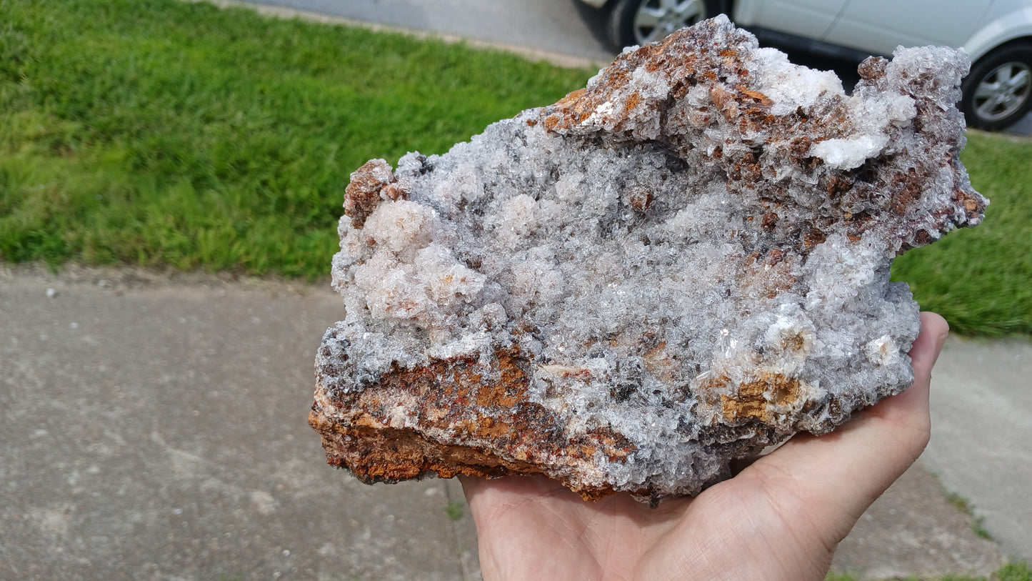 Selenite and Minor Calcite on Limonitic Gossan