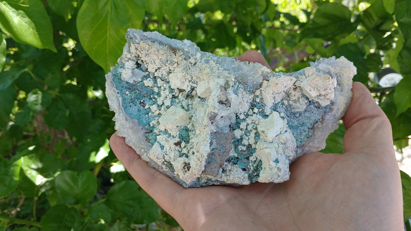 Clear Quartz and Amethyst with Quartz after Fluorite Pseudomorphs