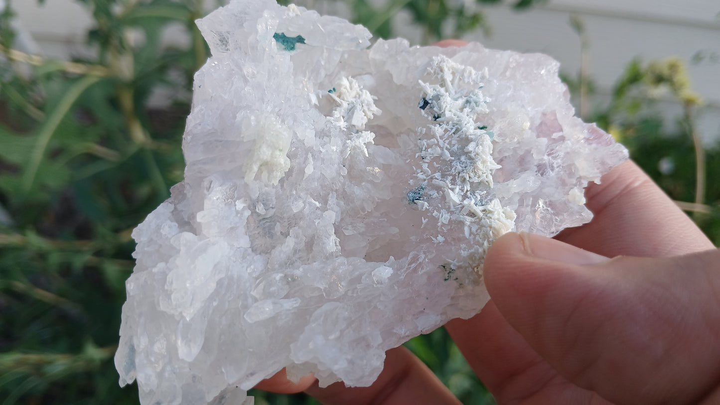 Quartz Flower Specimen With VERY MINOR Amethyst and Quartz After Anhydrite Pseudomorphs