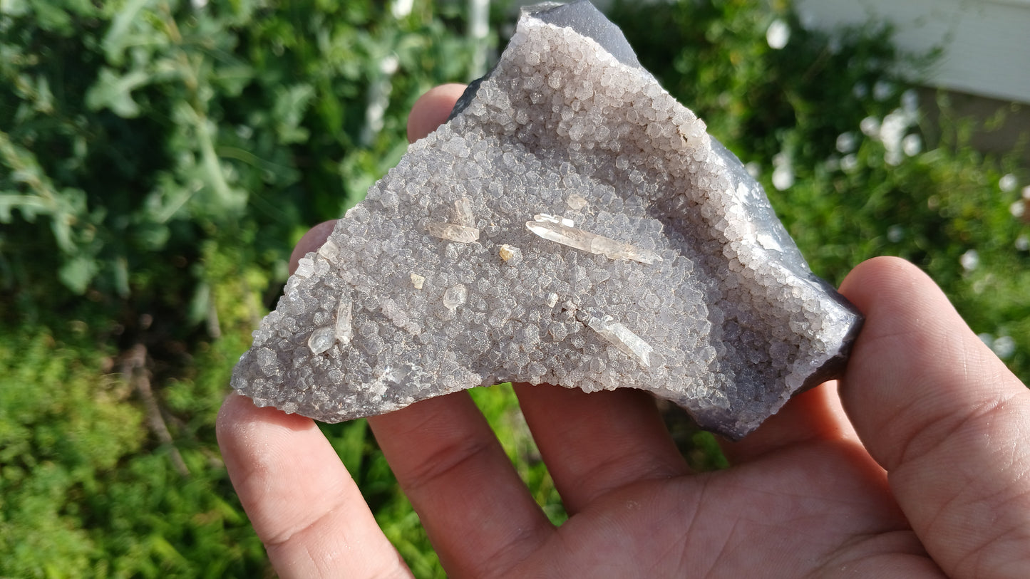 Quartz and Calcite on Agate