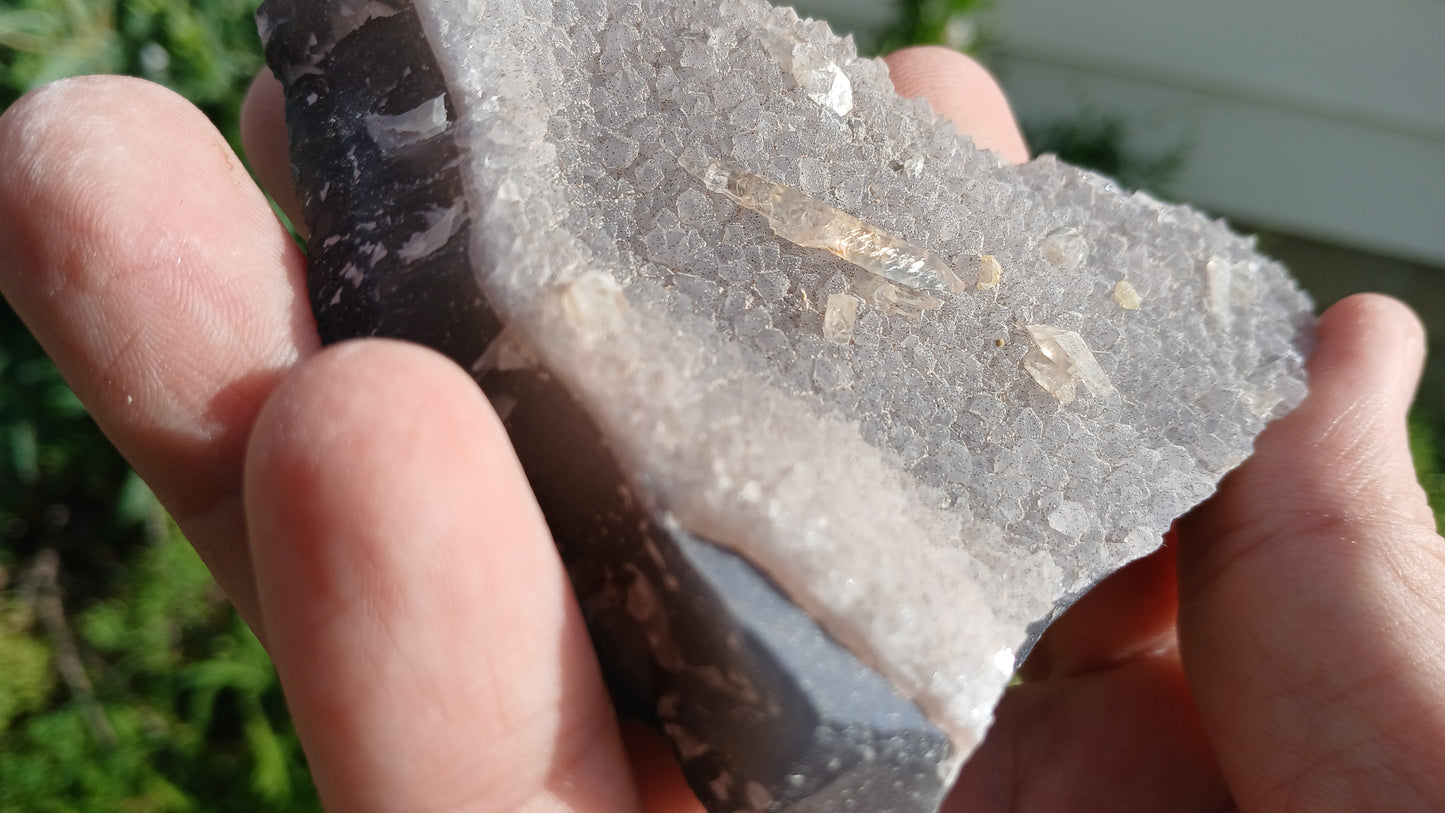 Quartz and Calcite on Agate