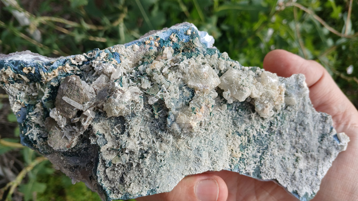 Quartz Variety Amethyst With Agate, Aragonite Pseudomorphs AND Fluorite Pseudomorphs