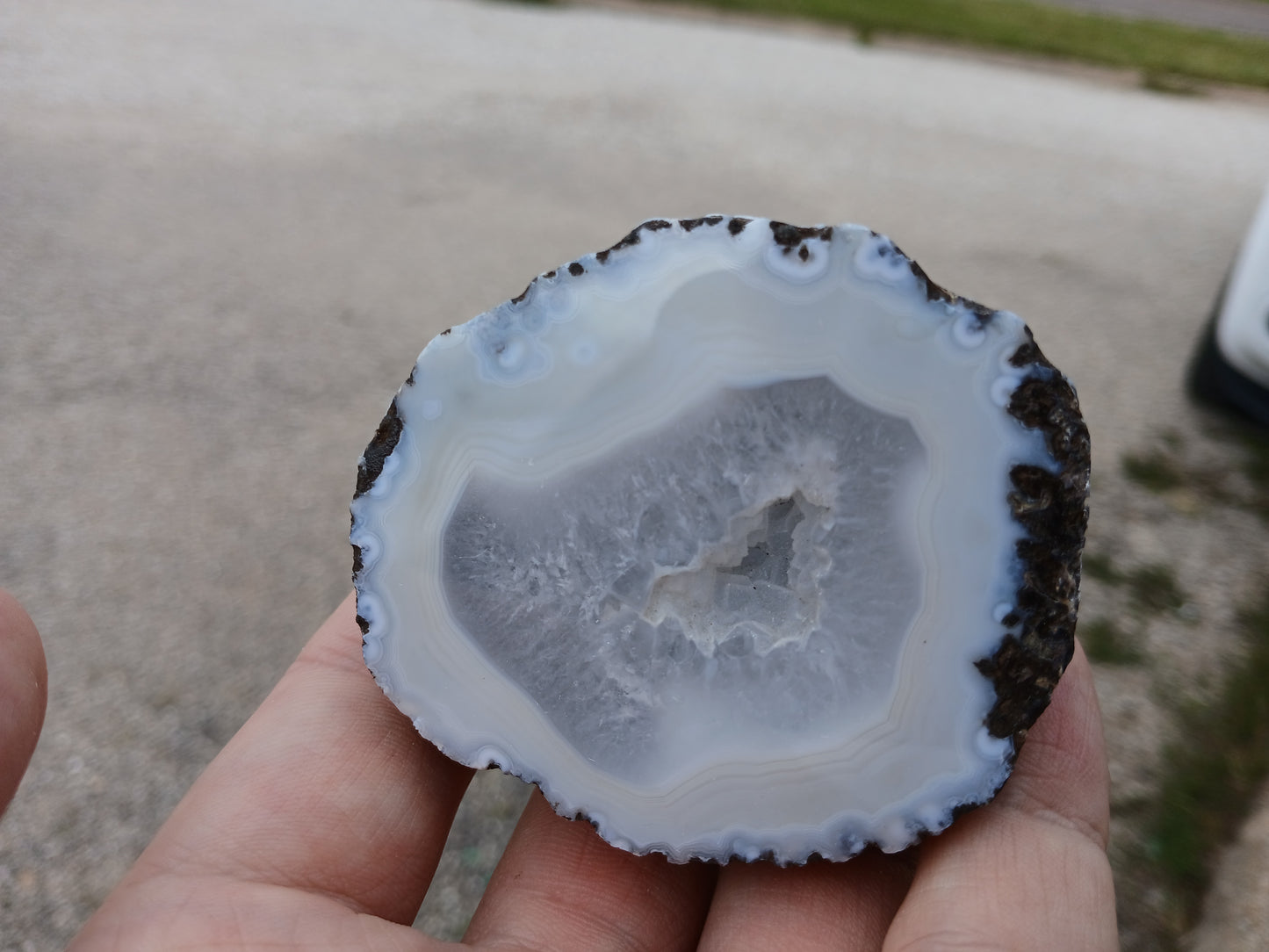 Polished Geode Half With Quartz and Agate