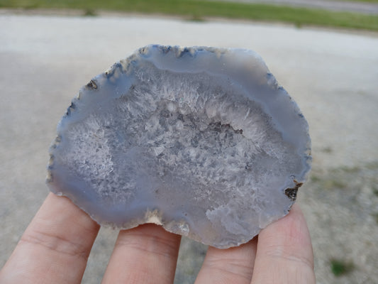 Polished Geode Half With Quartz and Chalcedony