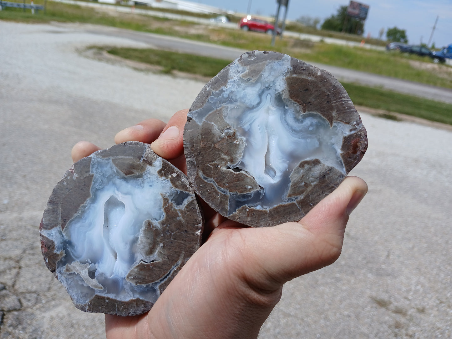 Polished Drusy Mist Geode Set