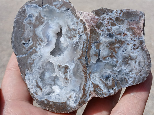 Polished Drusy Mist Geode Half